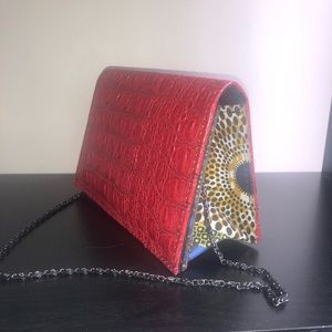 Small African print chain purse
